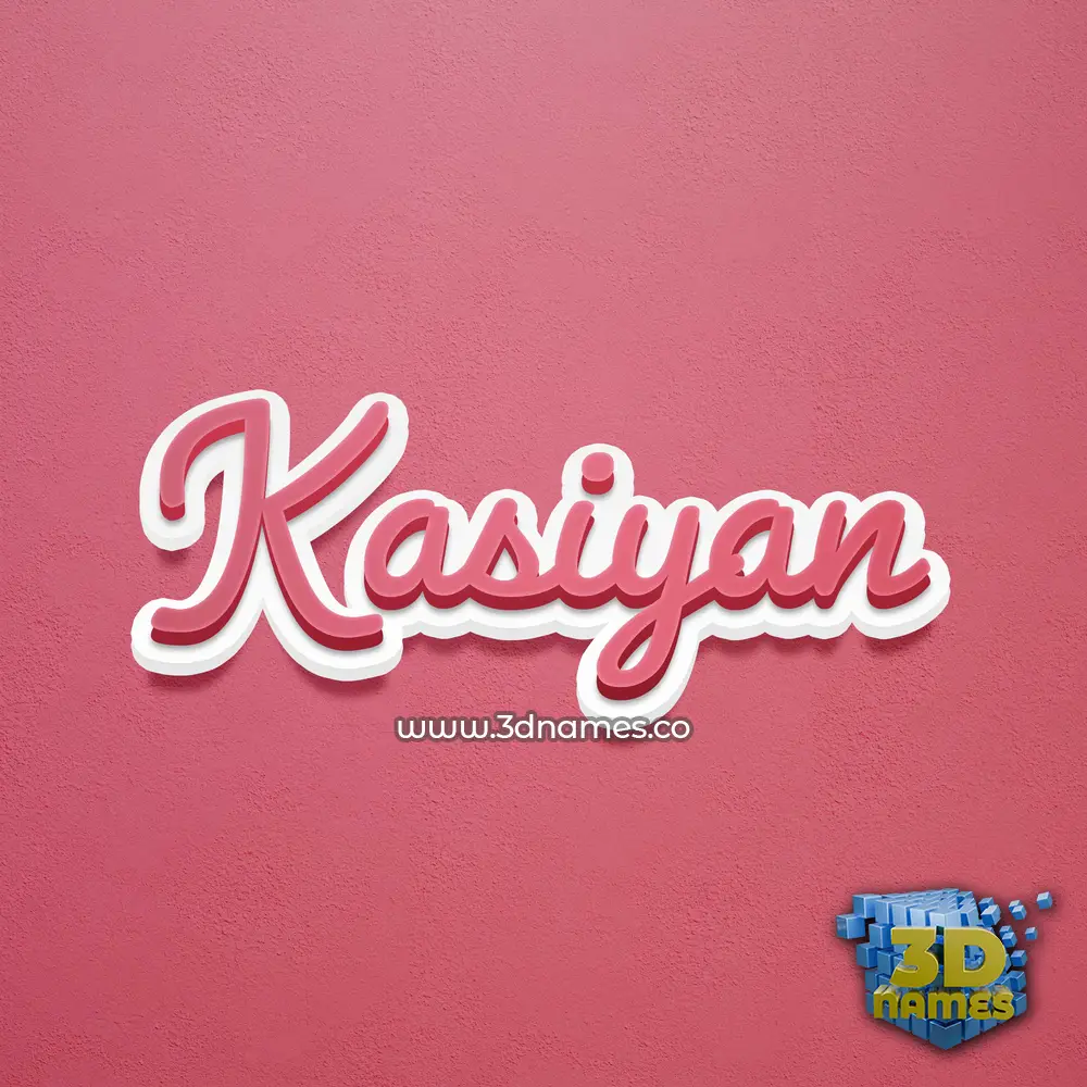 kasiyan in Red Scribble style - 3D name wallpaper