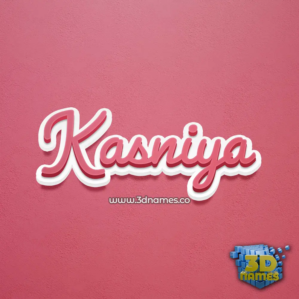 kasniya in Red Scribble style - 3D name wallpaper