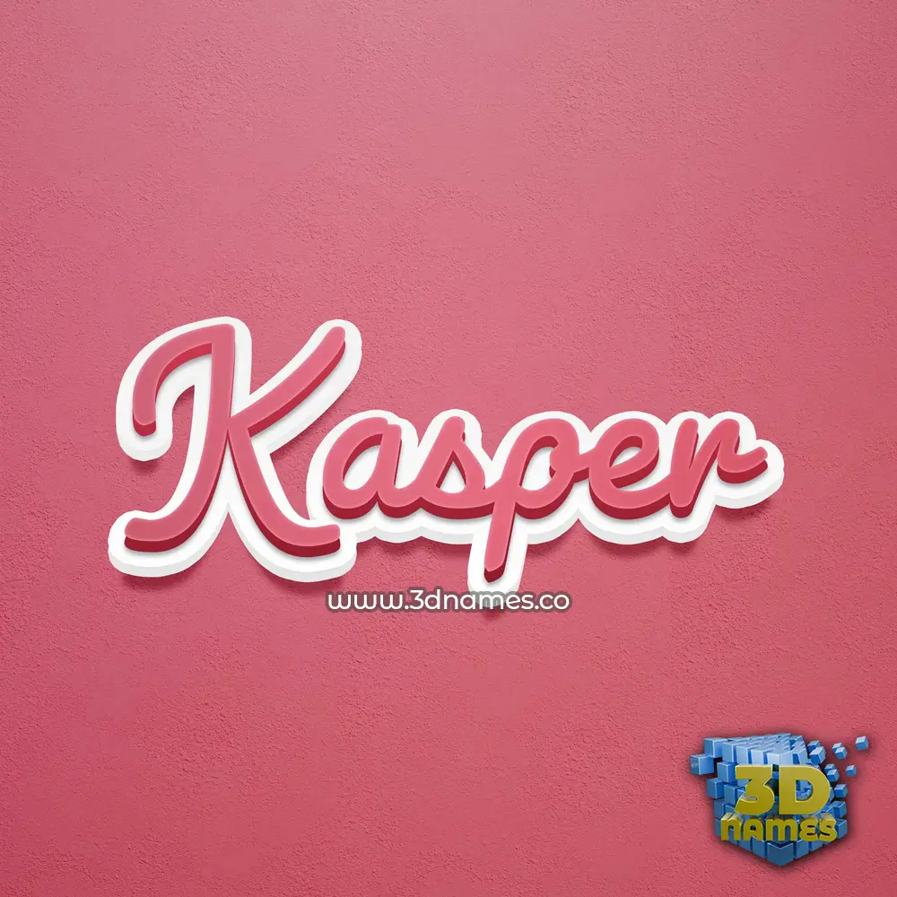 kasper in Red Scribble style - 3D name wallpaper