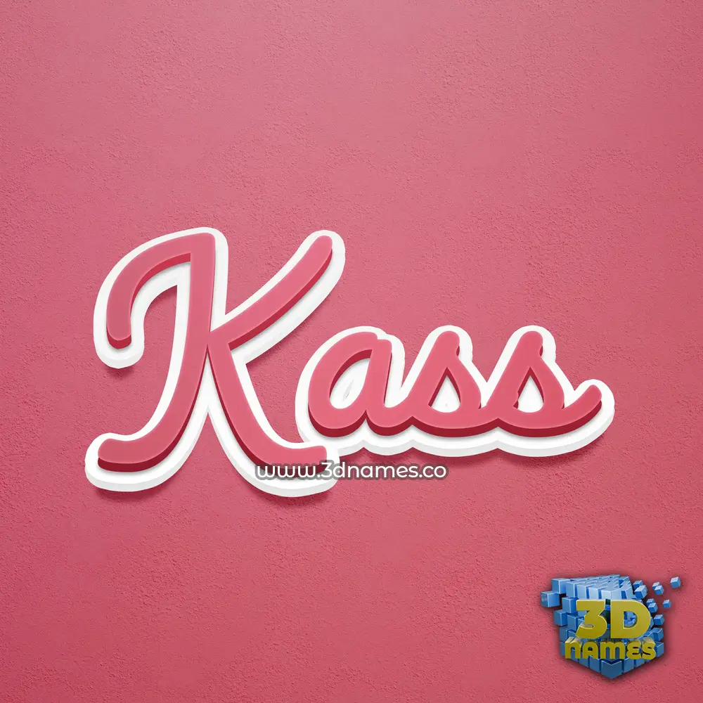 kass in Red Scribble style - 3D name wallpaper