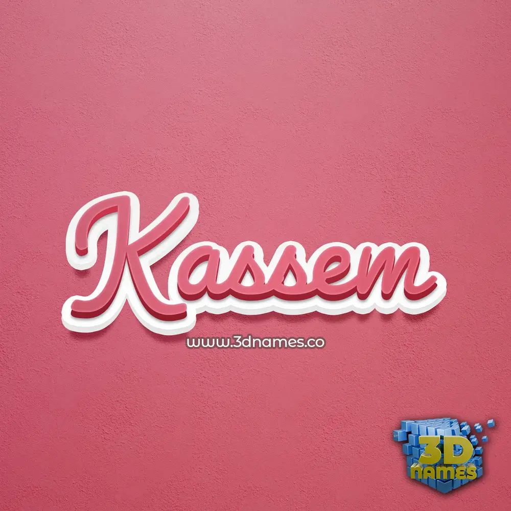 kassem in Red Scribble style - 3D name wallpaper