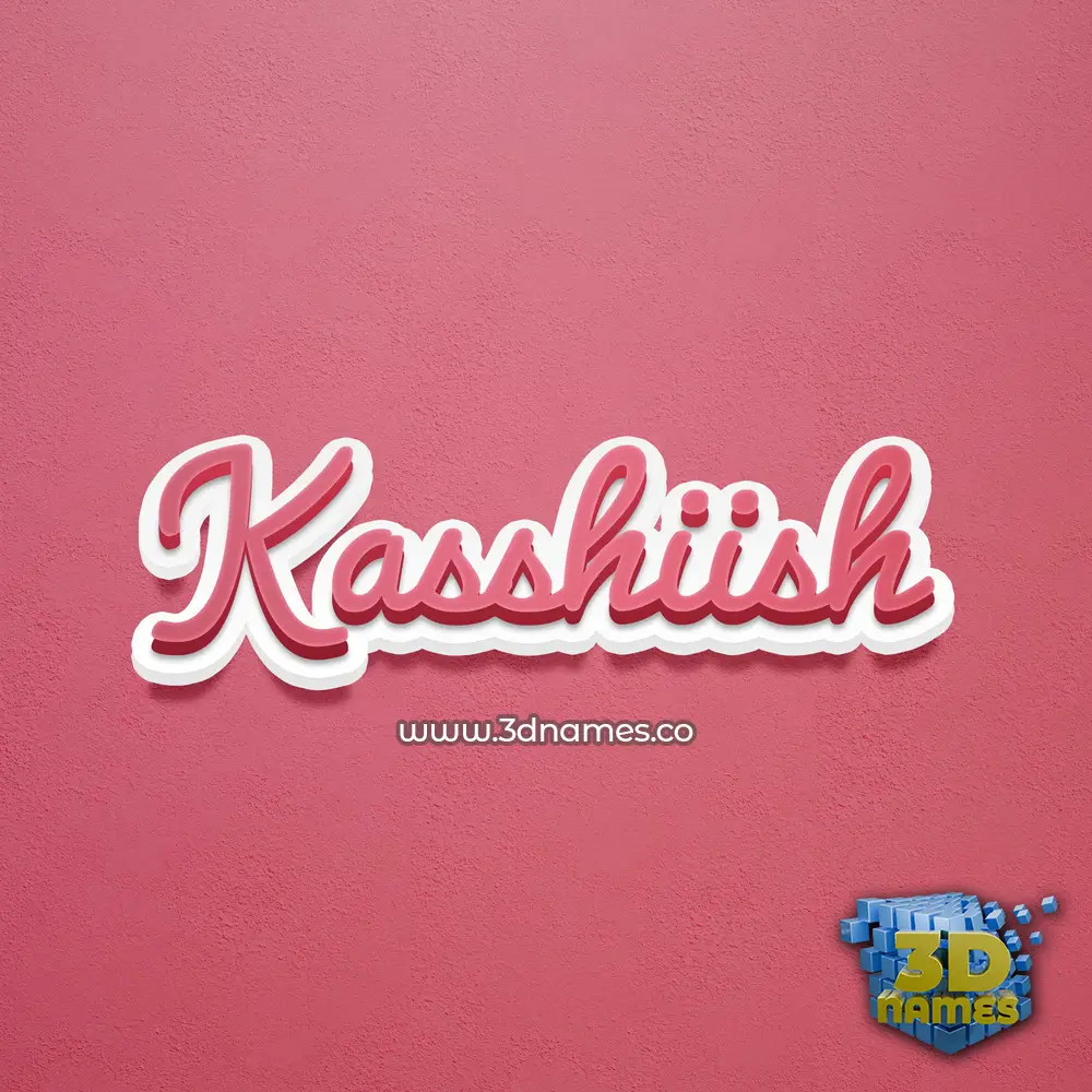 kasshiish in Red Scribble style - 3D name wallpaper