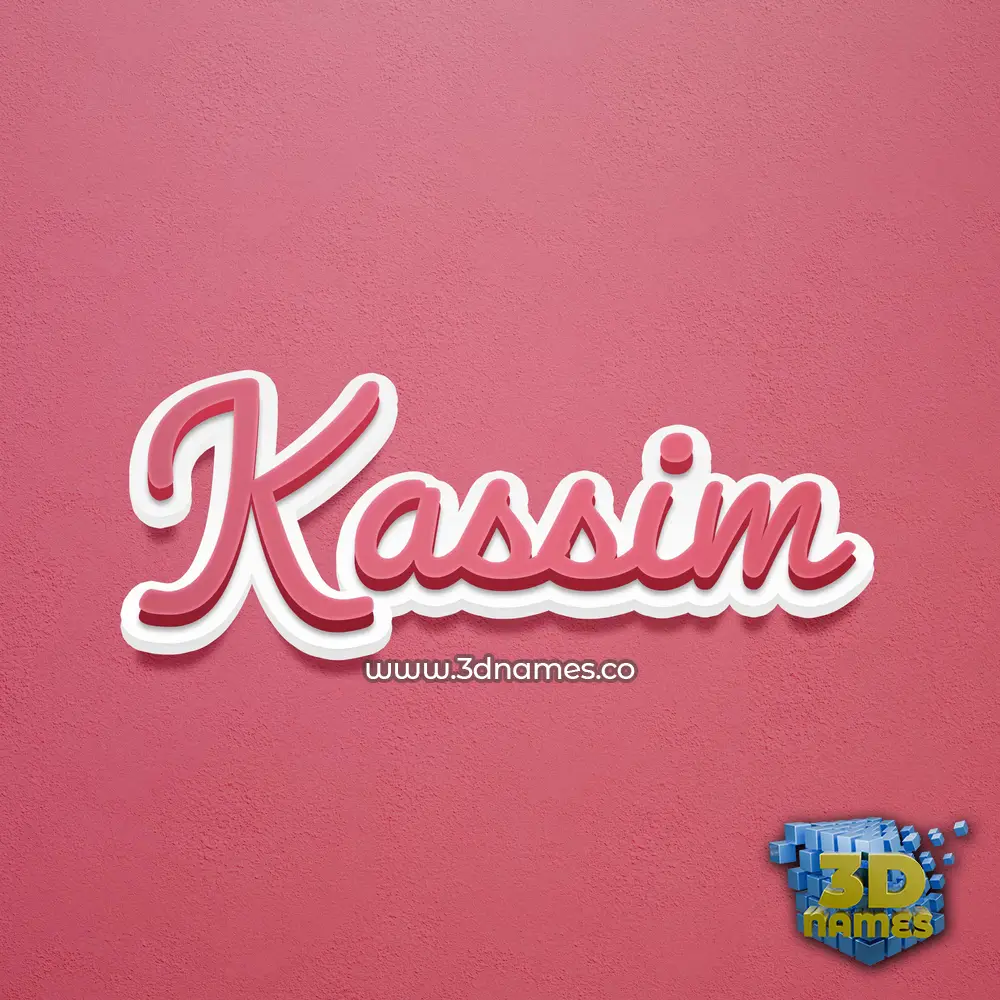 kassim in Red Scribble style - 3D name wallpaper