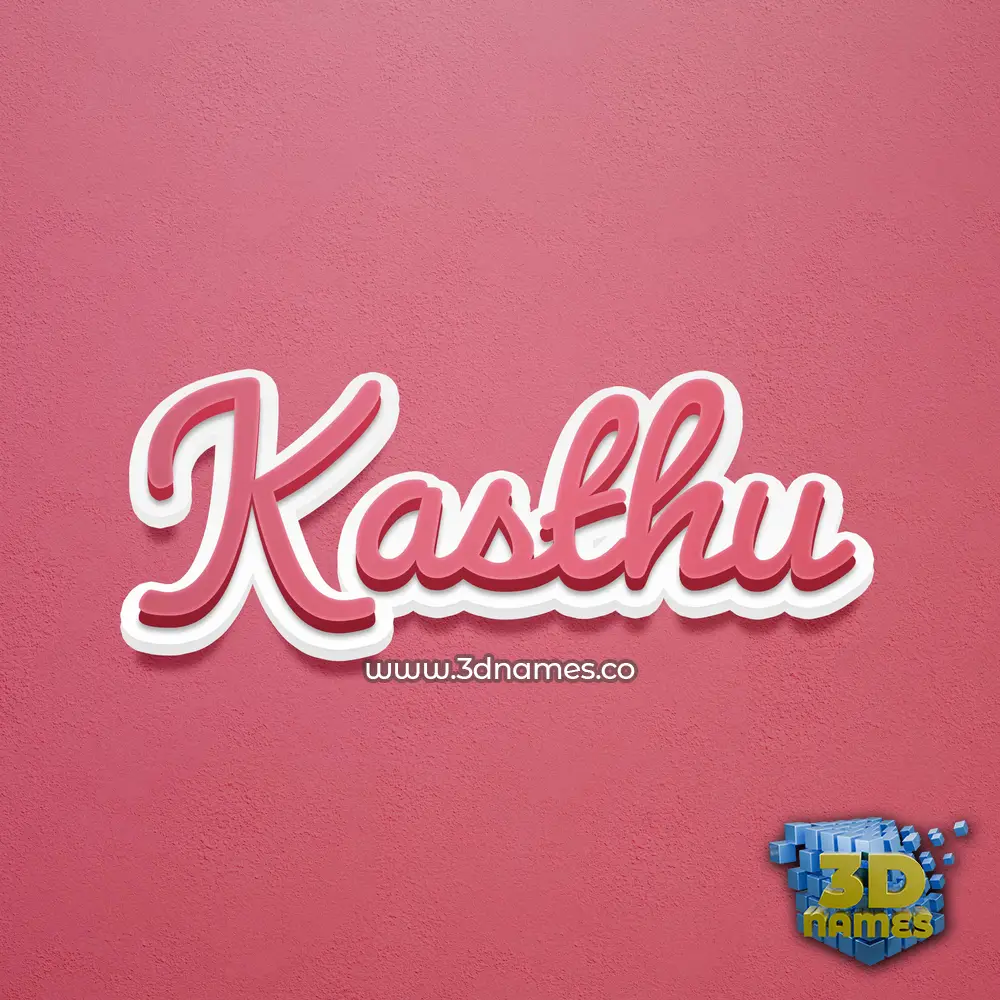 kasthu in Red Scribble style - 3D name wallpaper