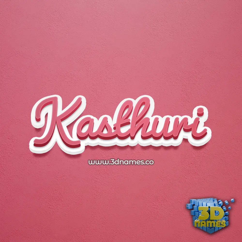 kasthuri in Red Scribble style - 3D name wallpaper