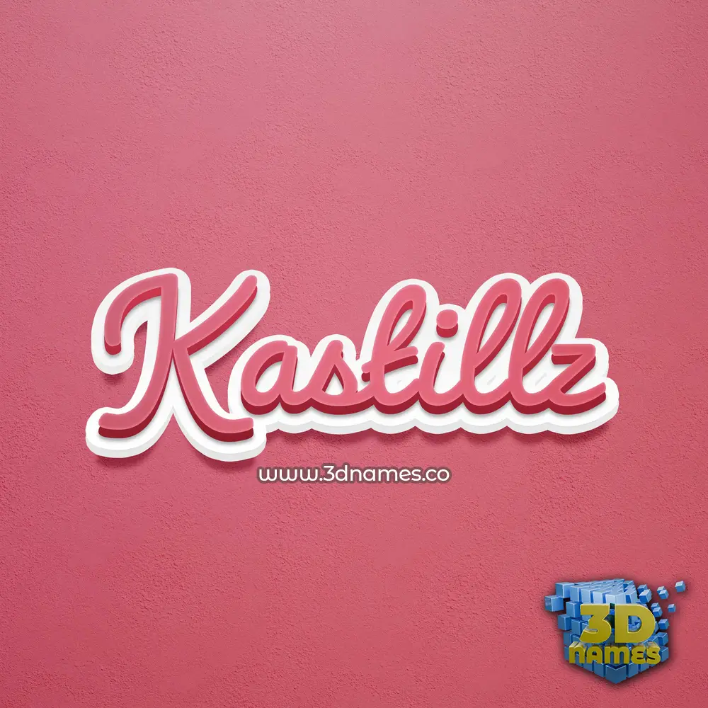 kastillz in Red Scribble style - 3D name wallpaper