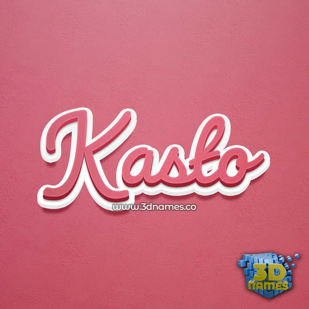 kasto in Red Scribble style - 3D name wallpaper