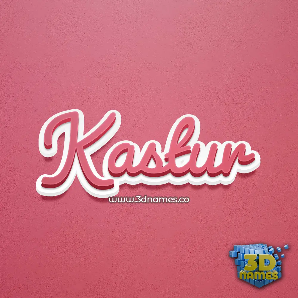kastur in Red Scribble style - 3D name wallpaper