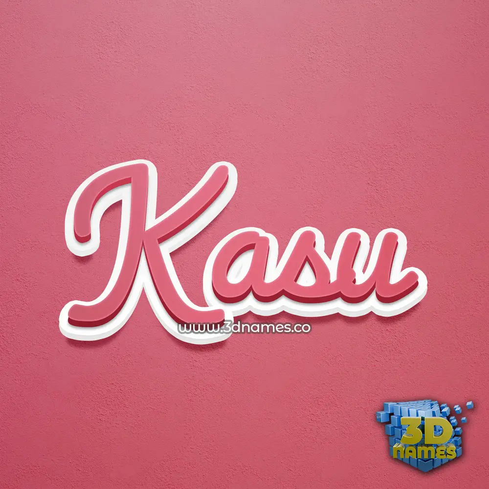 kasu in Red Scribble style - 3D name wallpaper