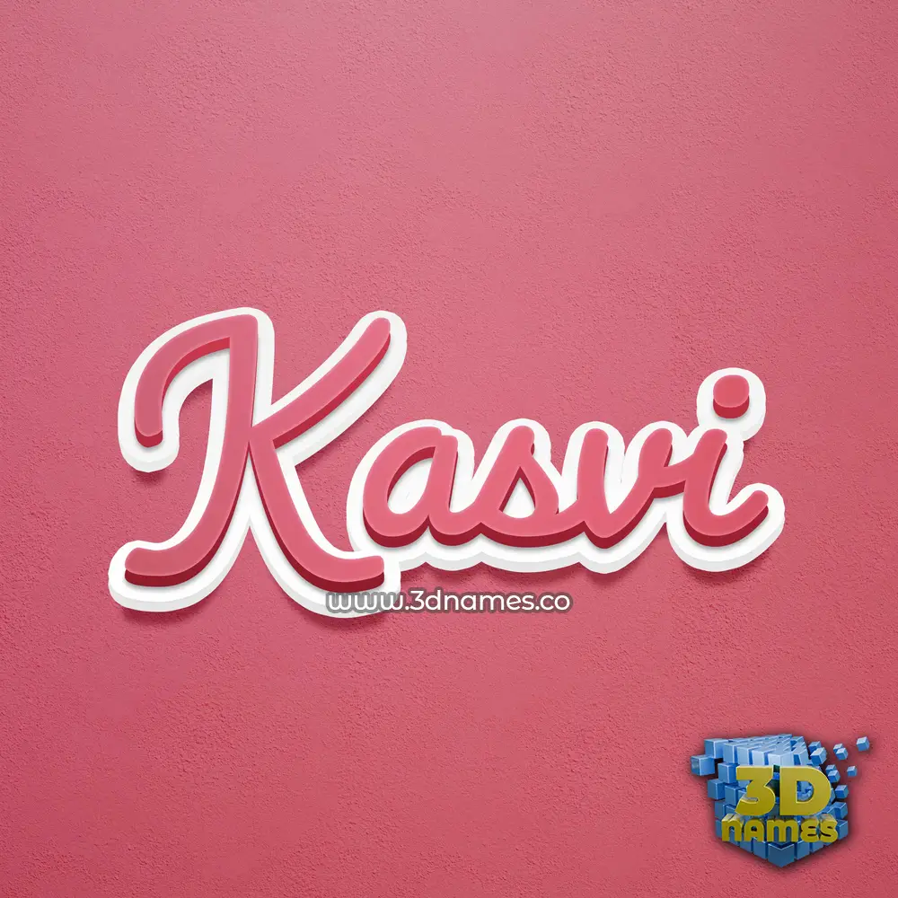 kasvi in Red Scribble style - 3D name wallpaper