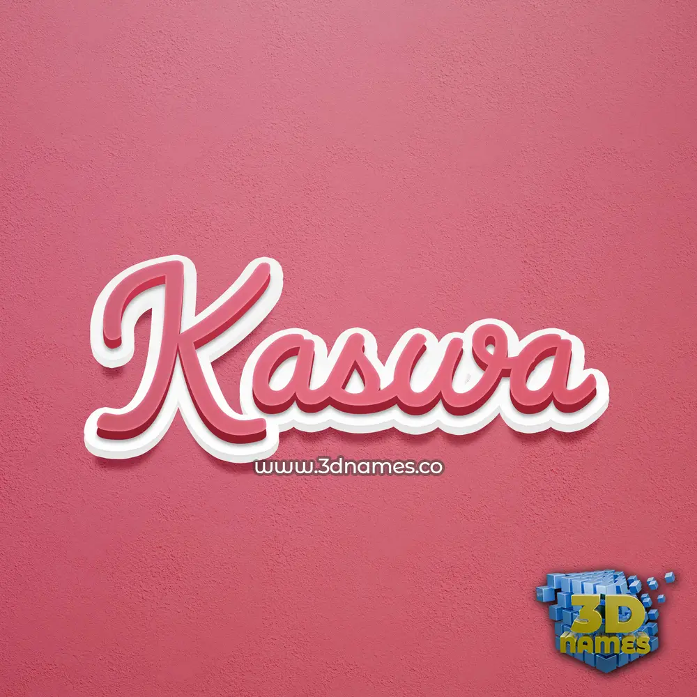 kaswa in Red Scribble style - 3D name wallpaper