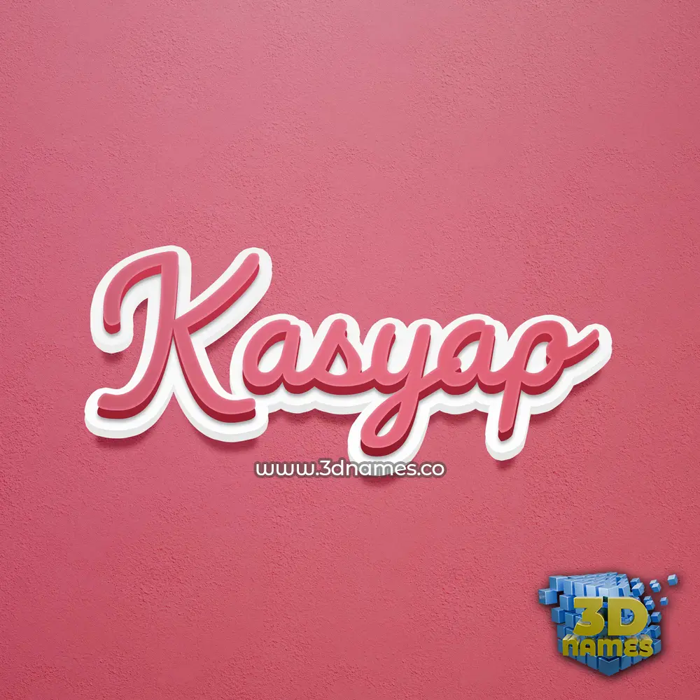 kasyap in Red Scribble style - 3D name wallpaper
