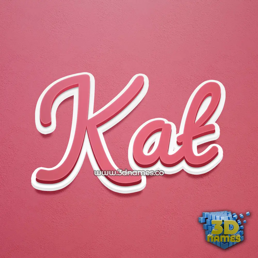 kat in Red Scribble style - 3D name wallpaper