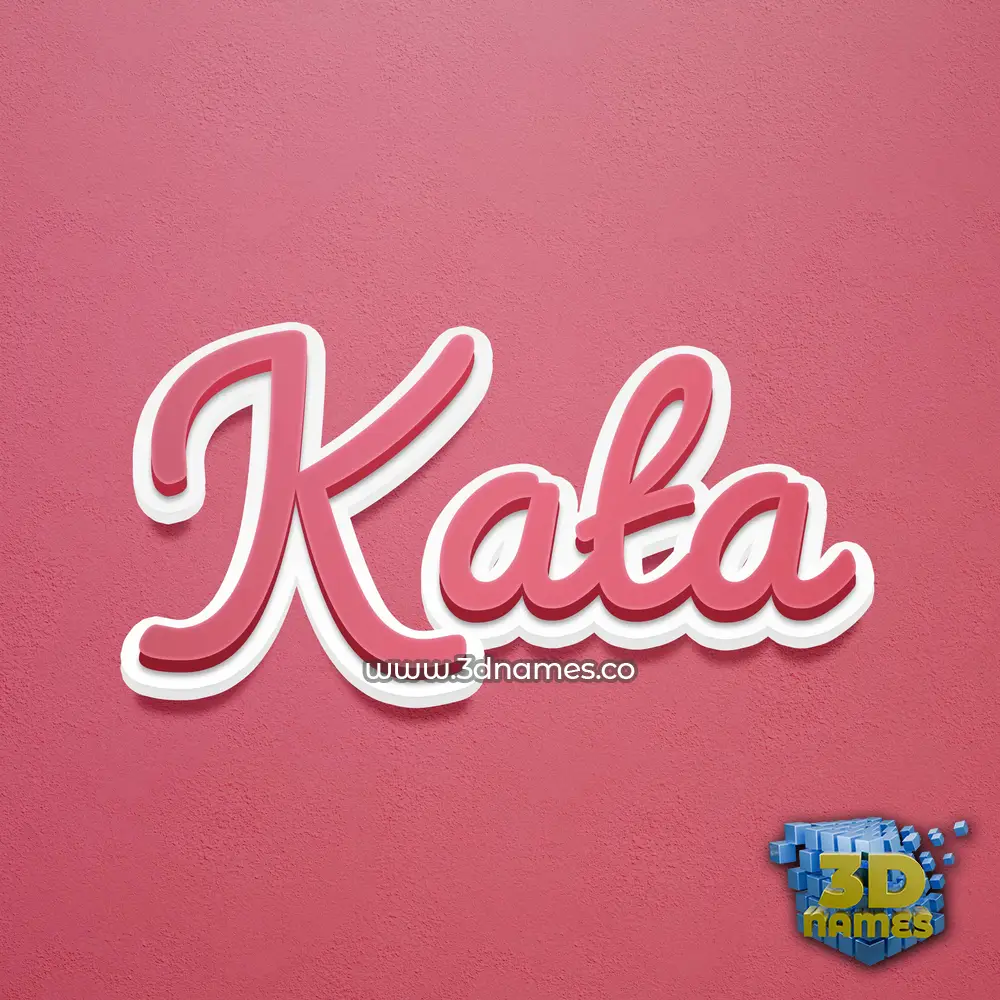 kata in Red Scribble style - 3D name wallpaper