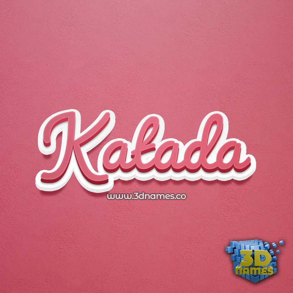 katada in Red Scribble style - 3D name wallpaper