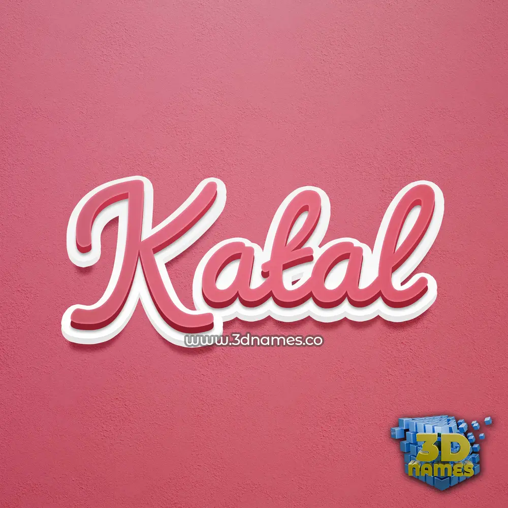 katal in Red Scribble style - 3D name wallpaper