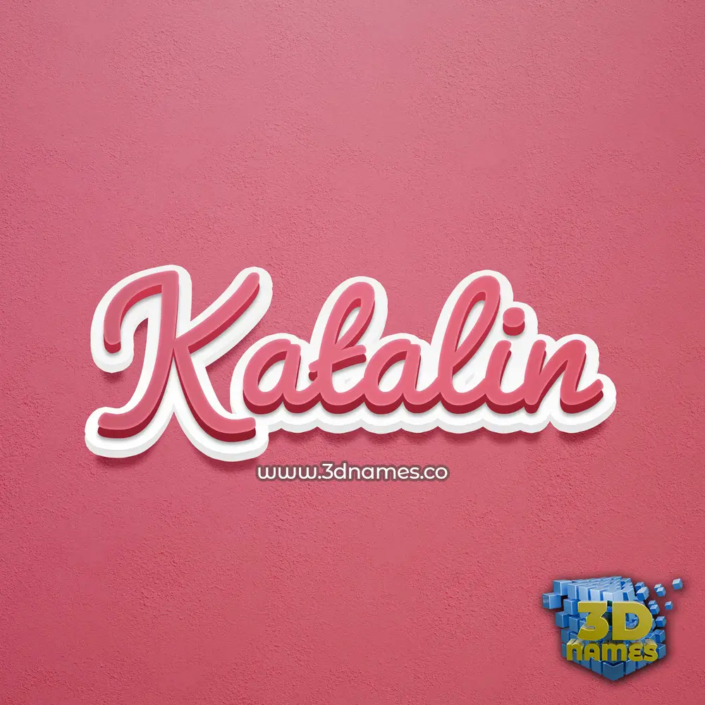 katalin in Red Scribble style - 3D name wallpaper