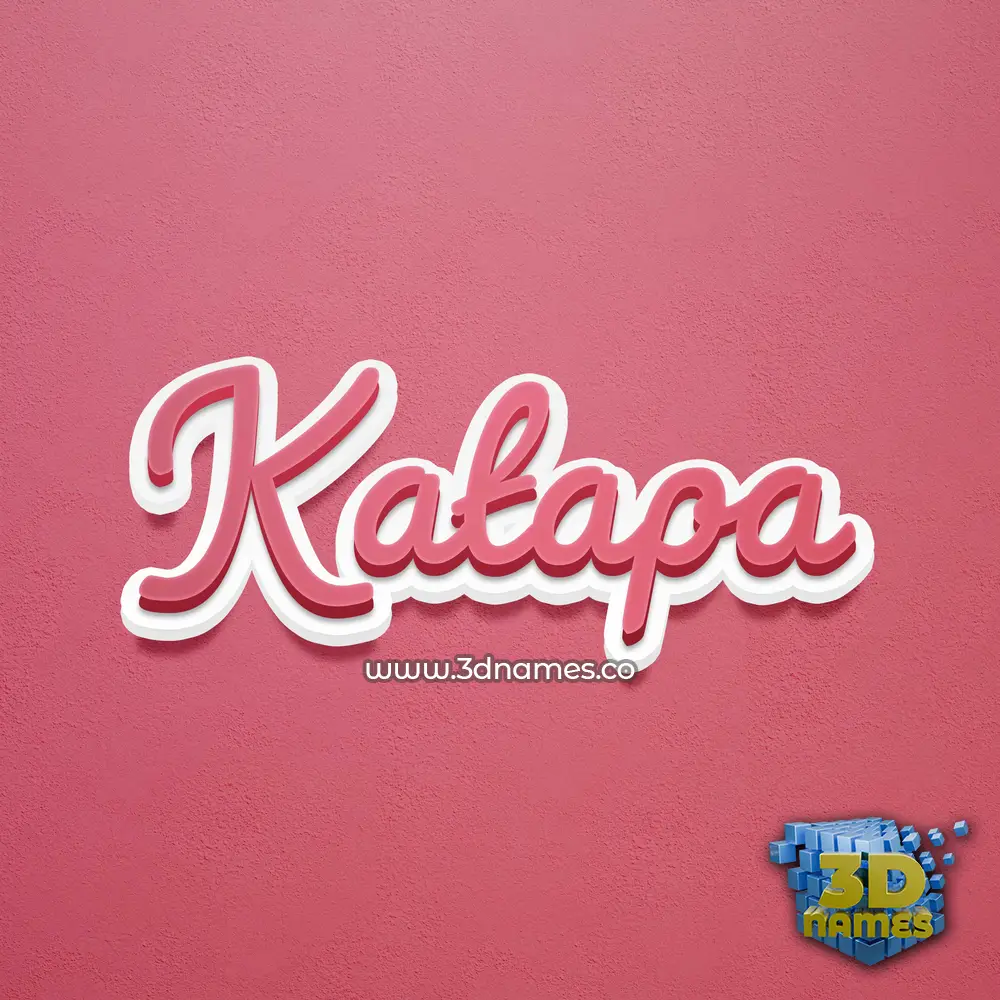 katapa in Red Scribble style - 3D name wallpaper