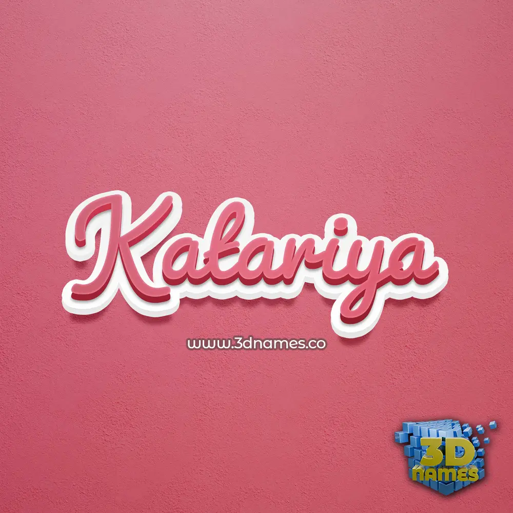 katariya in Red Scribble style - 3D name wallpaper