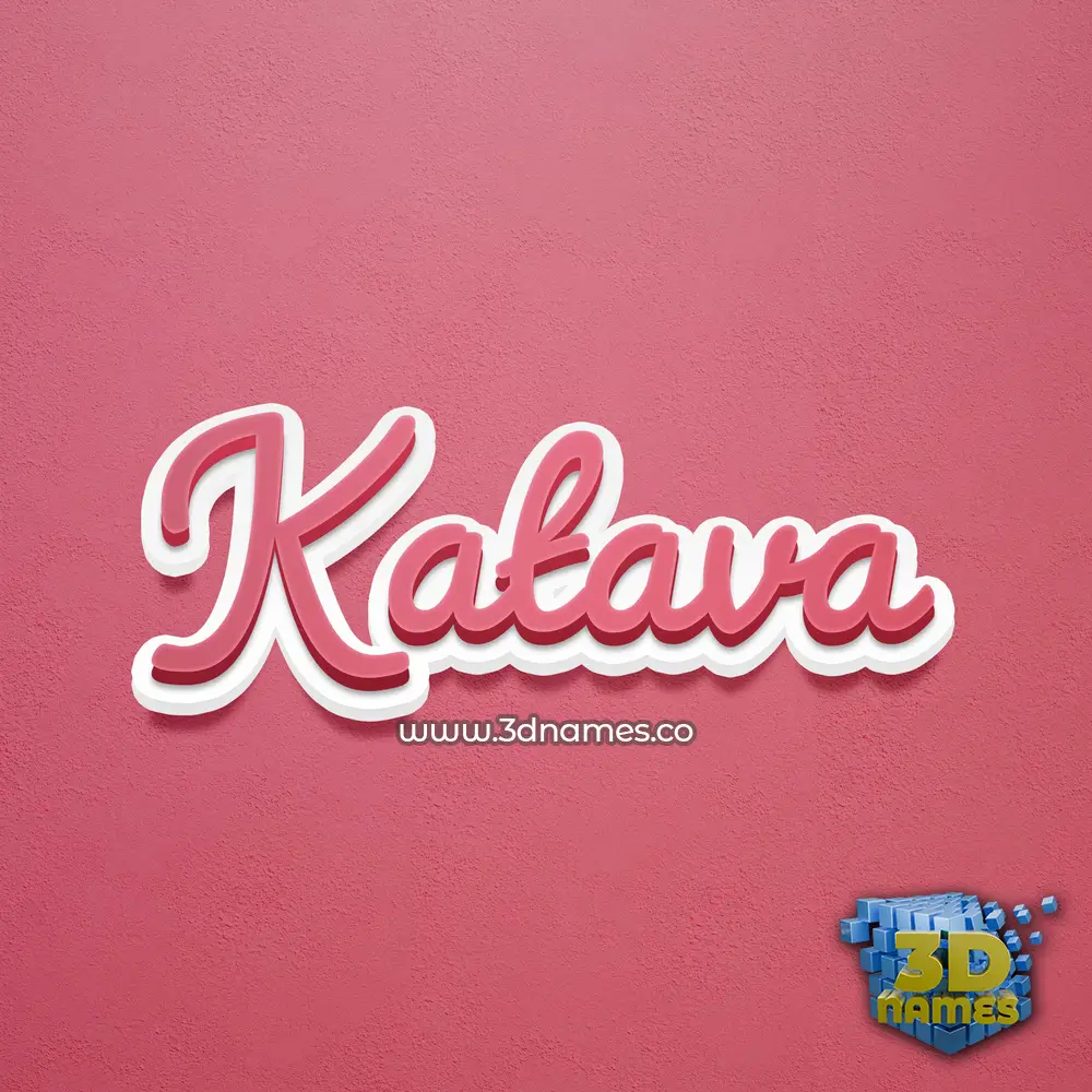 katava in Red Scribble style - 3D name wallpaper