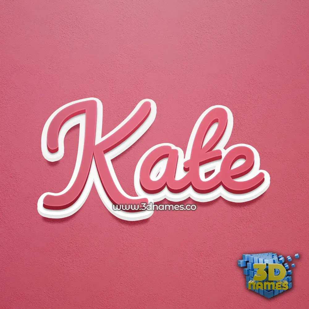 kate in Red Scribble style - 3D name wallpaper