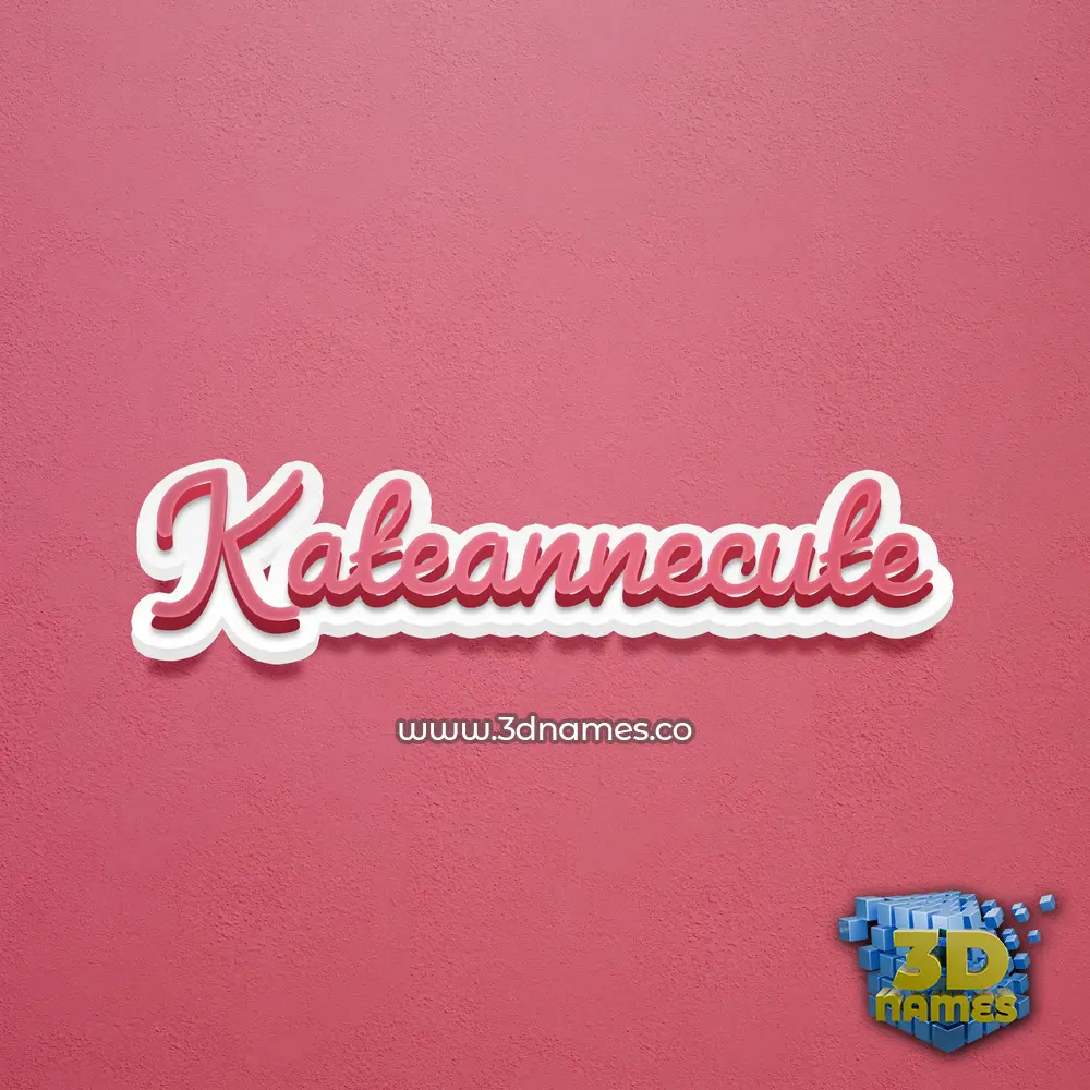 kateannecute in Red Scribble style - 3D name wallpaper