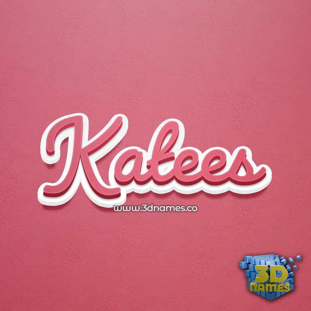 katees in Red Scribble style - 3D name wallpaper