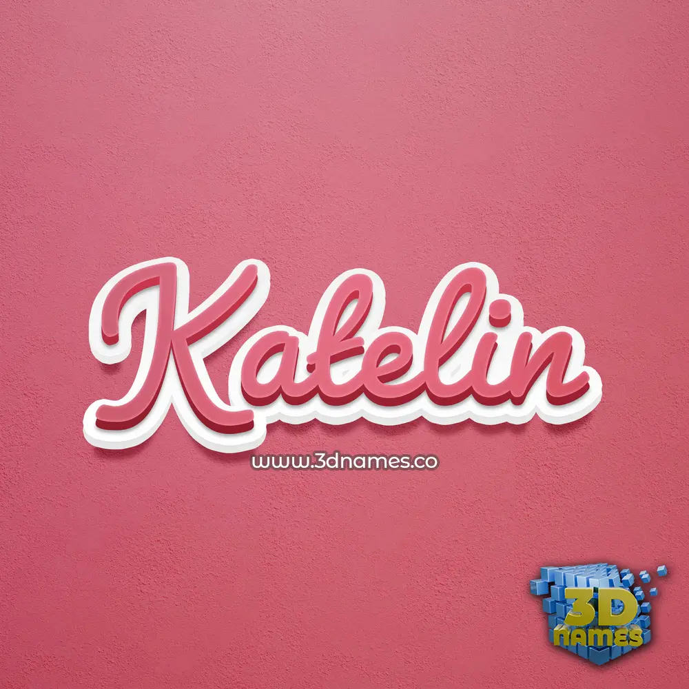 katelin in Red Scribble style - 3D name wallpaper