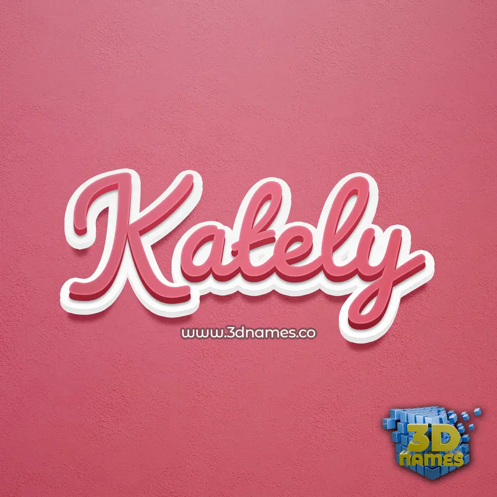 kately in Red Scribble style - 3D name wallpaper