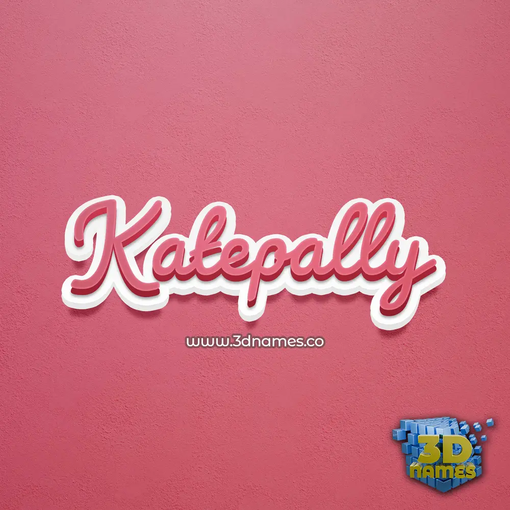 katepally in Red Scribble style - 3D name wallpaper