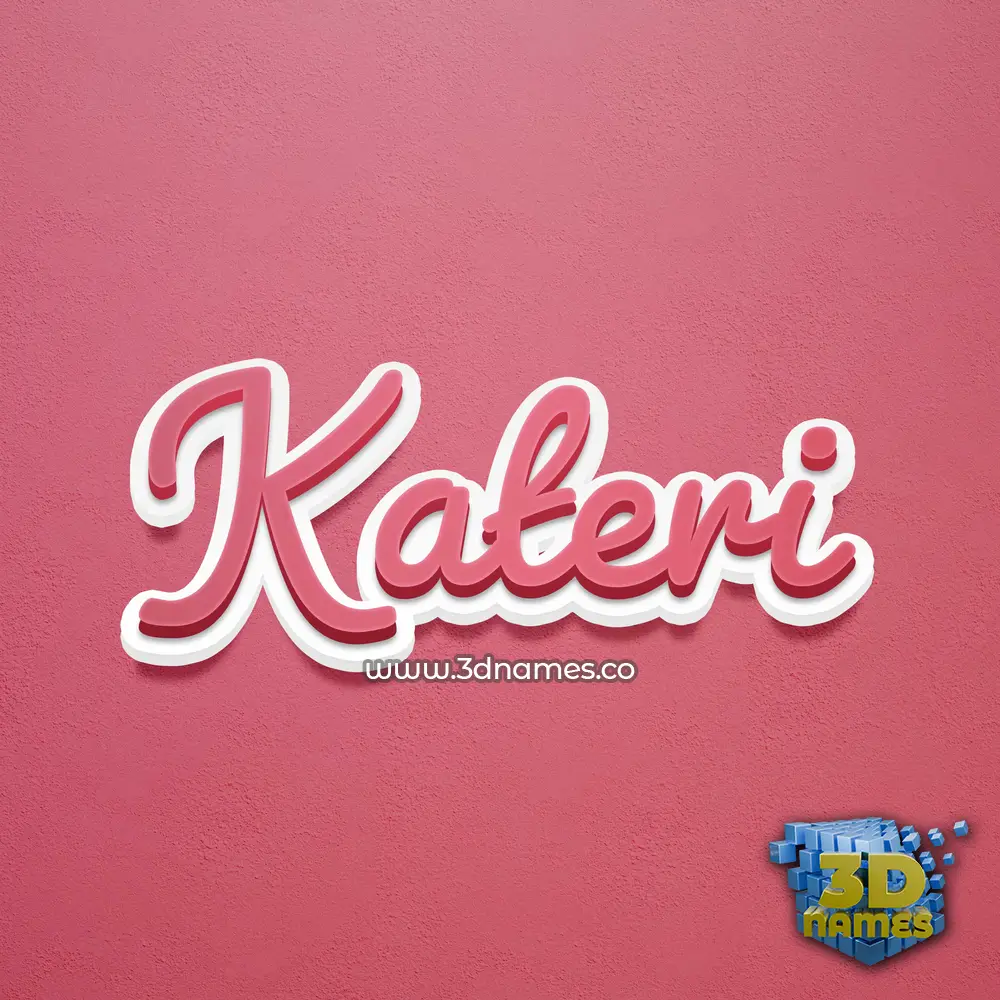 kateri in Red Scribble style - 3D name wallpaper