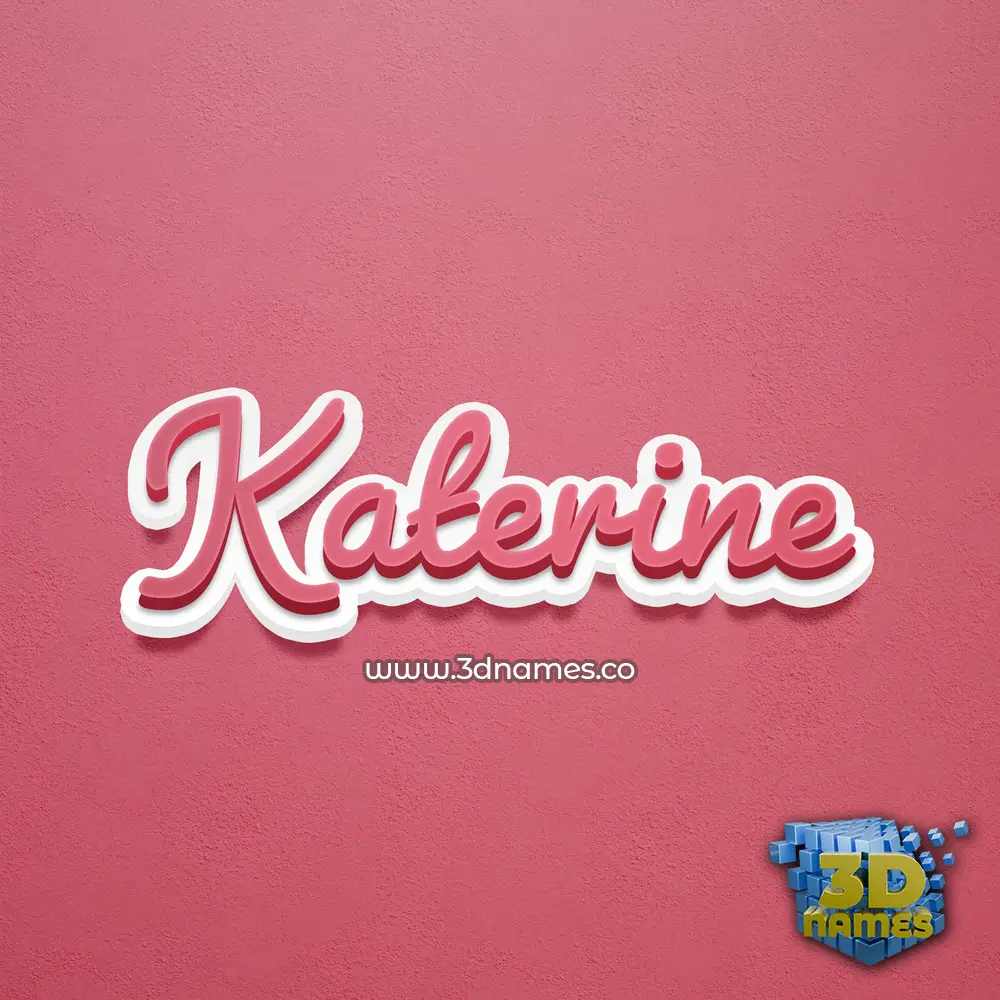 katerine in Red Scribble style - 3D name wallpaper
