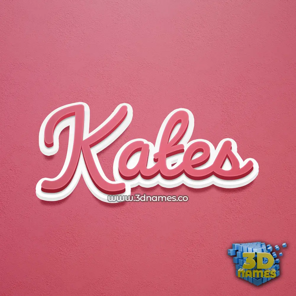 kates in Red Scribble style - 3D name wallpaper