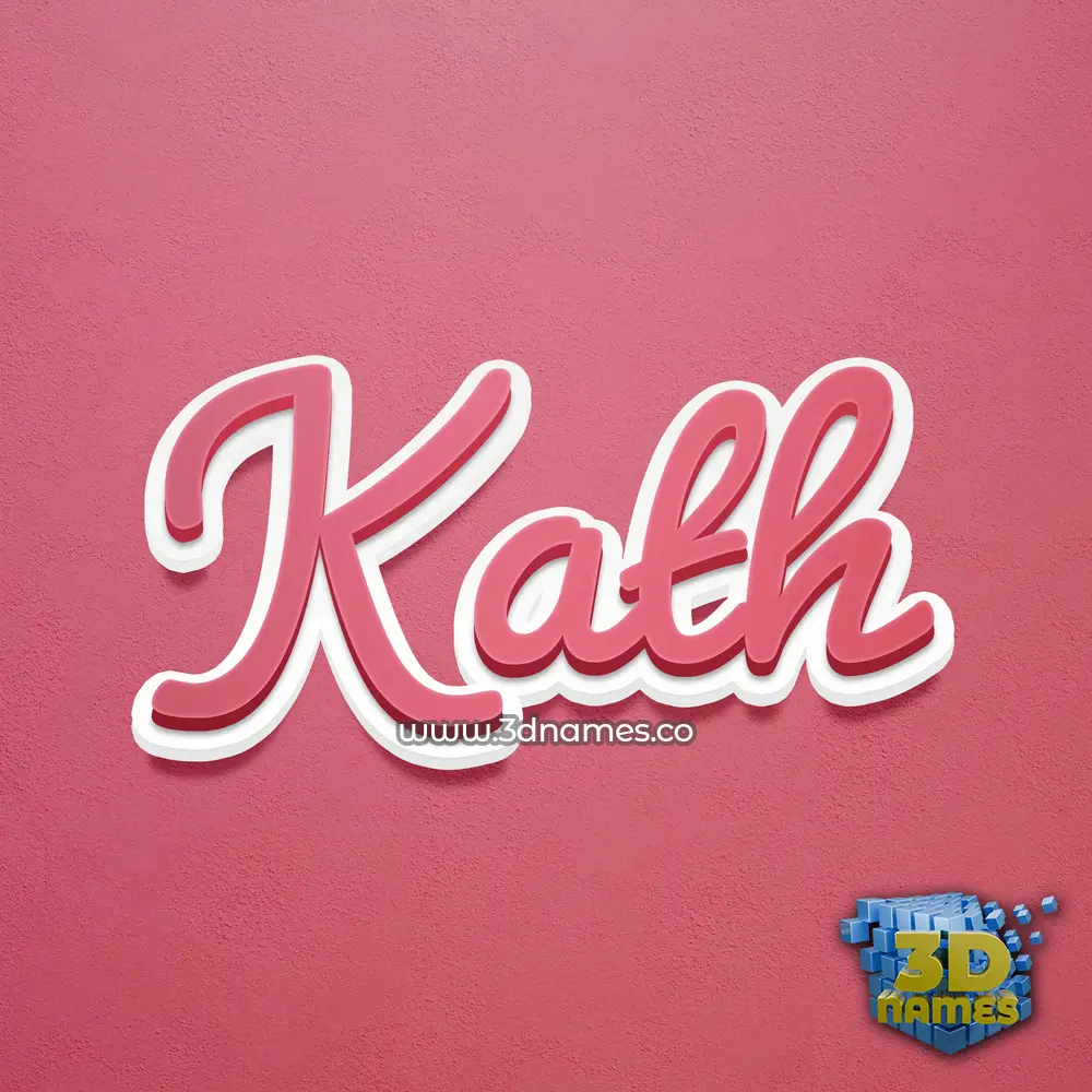 kath in Red Scribble style - 3D name wallpaper