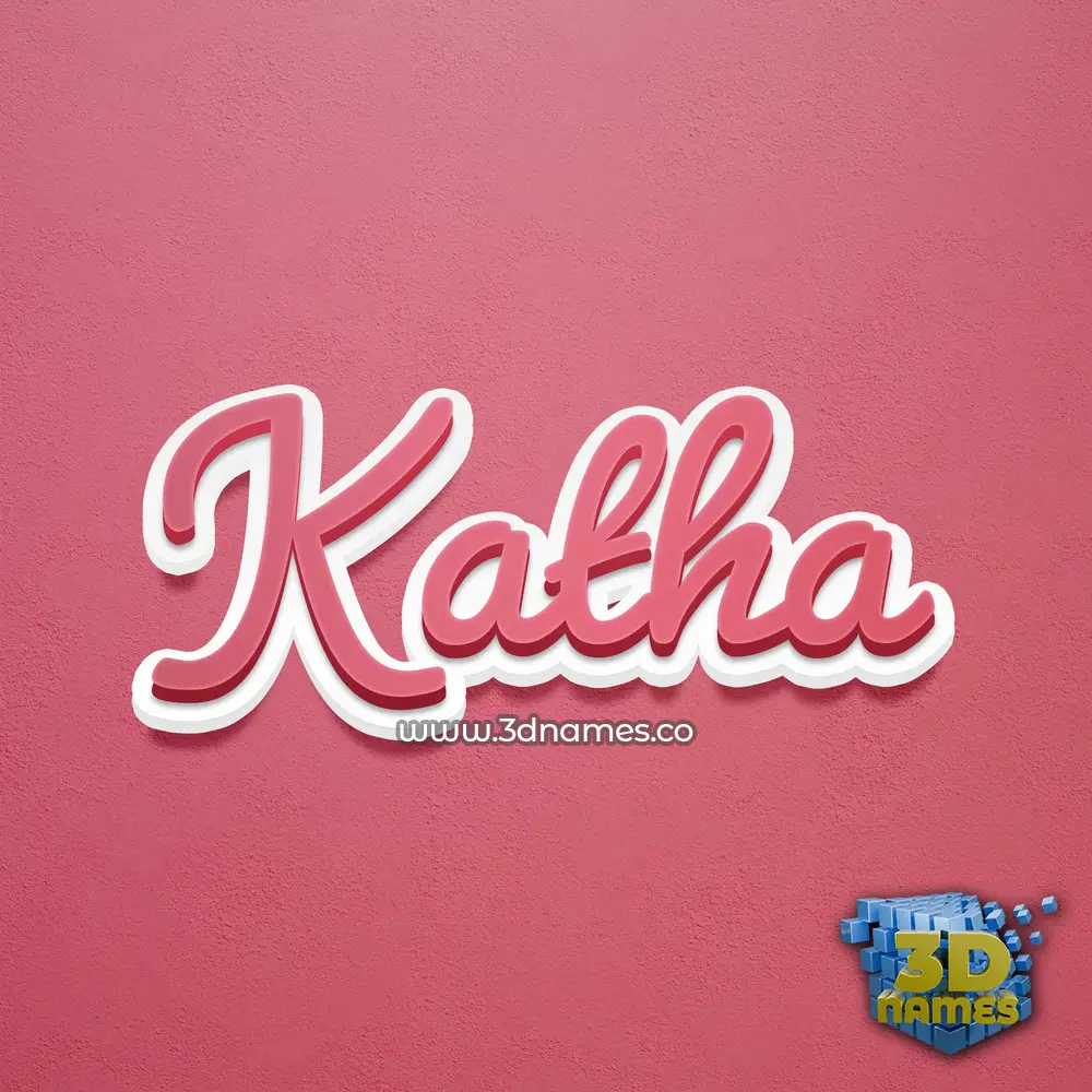 katha in Red Scribble style - 3D name wallpaper