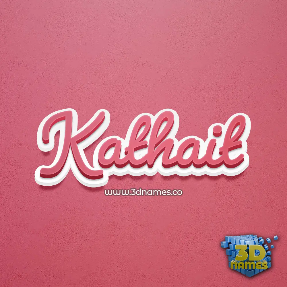 kathait in Red Scribble style - 3D name wallpaper