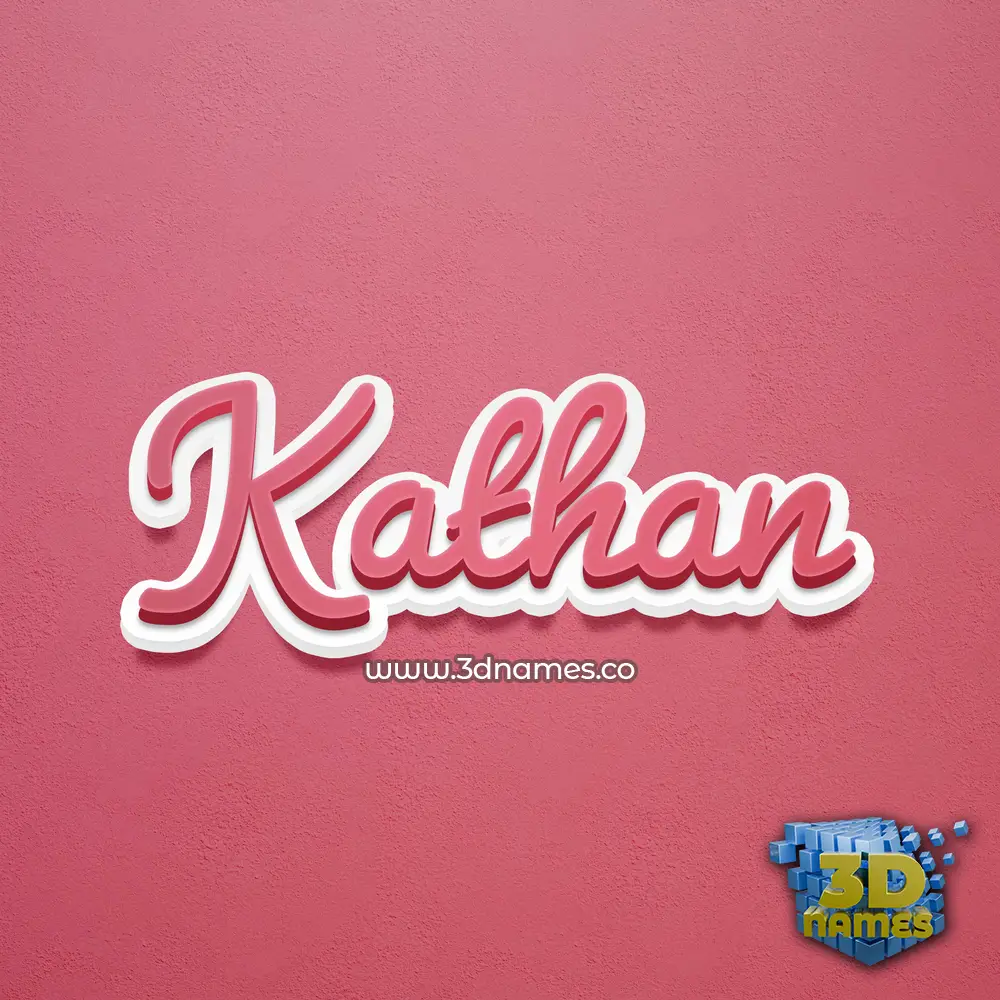 kathan in Red Scribble style - 3D name wallpaper