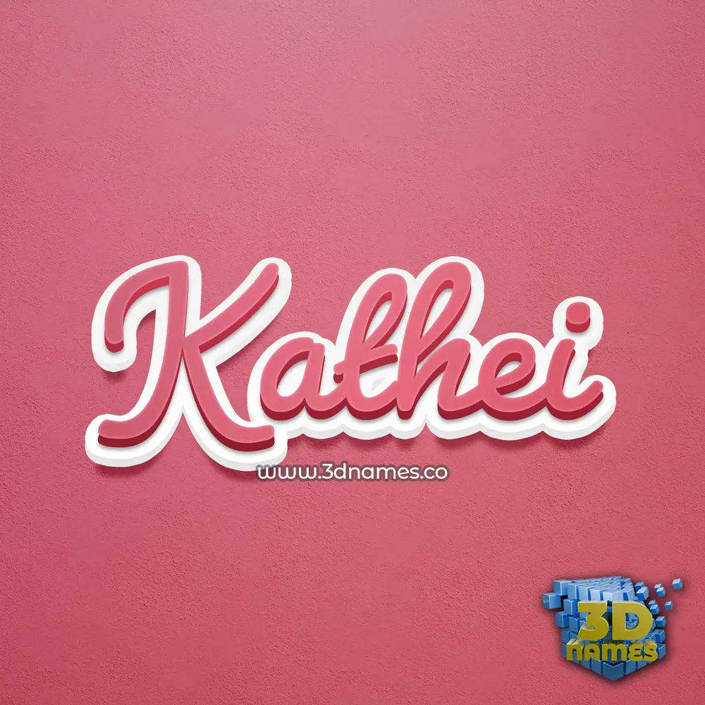 kathei in Red Scribble style - 3D name wallpaper