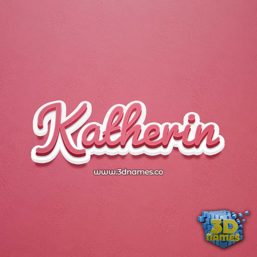 katherin in Red Scribble style - 3D name wallpaper