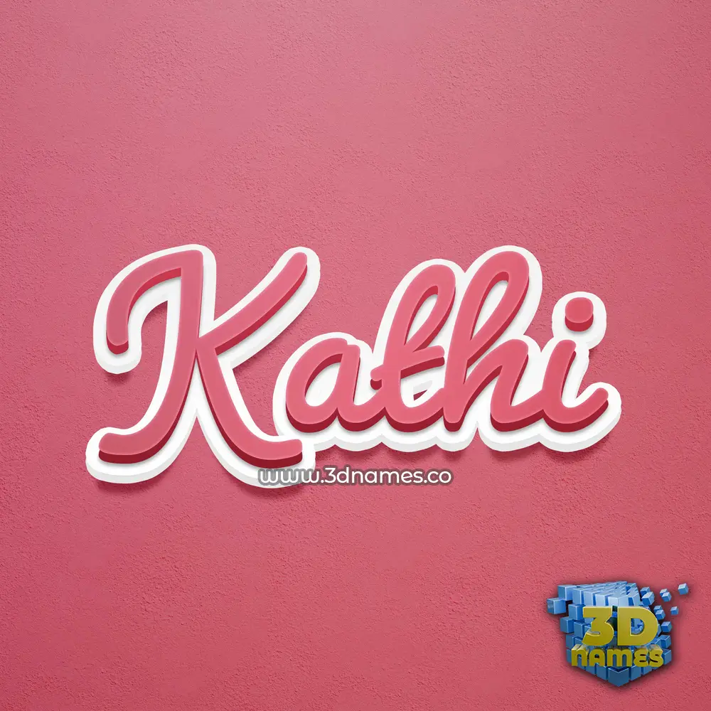 kathi in Red Scribble style - 3D name wallpaper