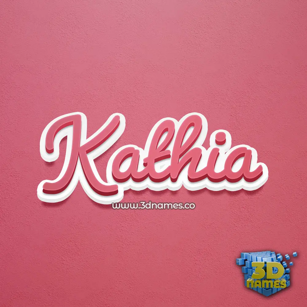 kathia in Red Scribble style - 3D name wallpaper