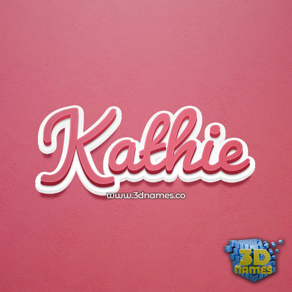 kathie in Red Scribble style - 3D name wallpaper