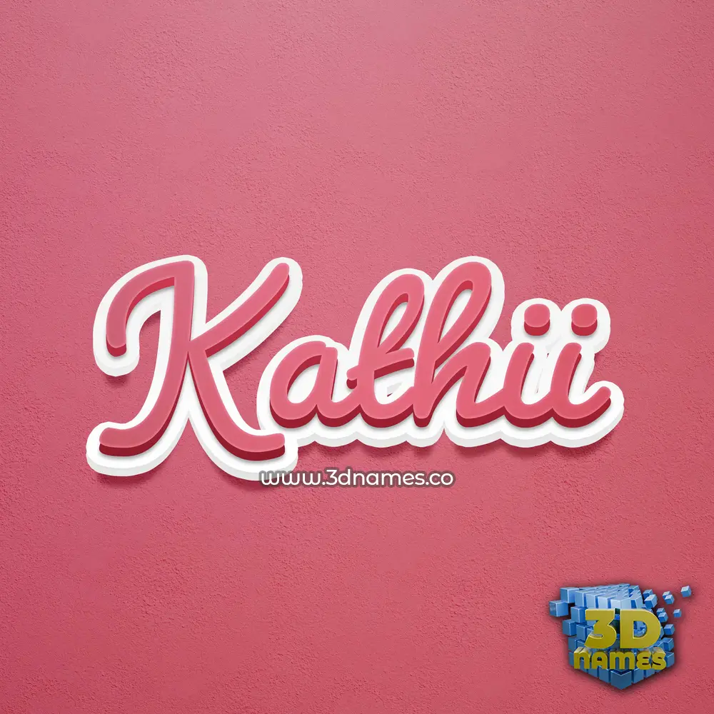 kathii in Red Scribble style - 3D name wallpaper