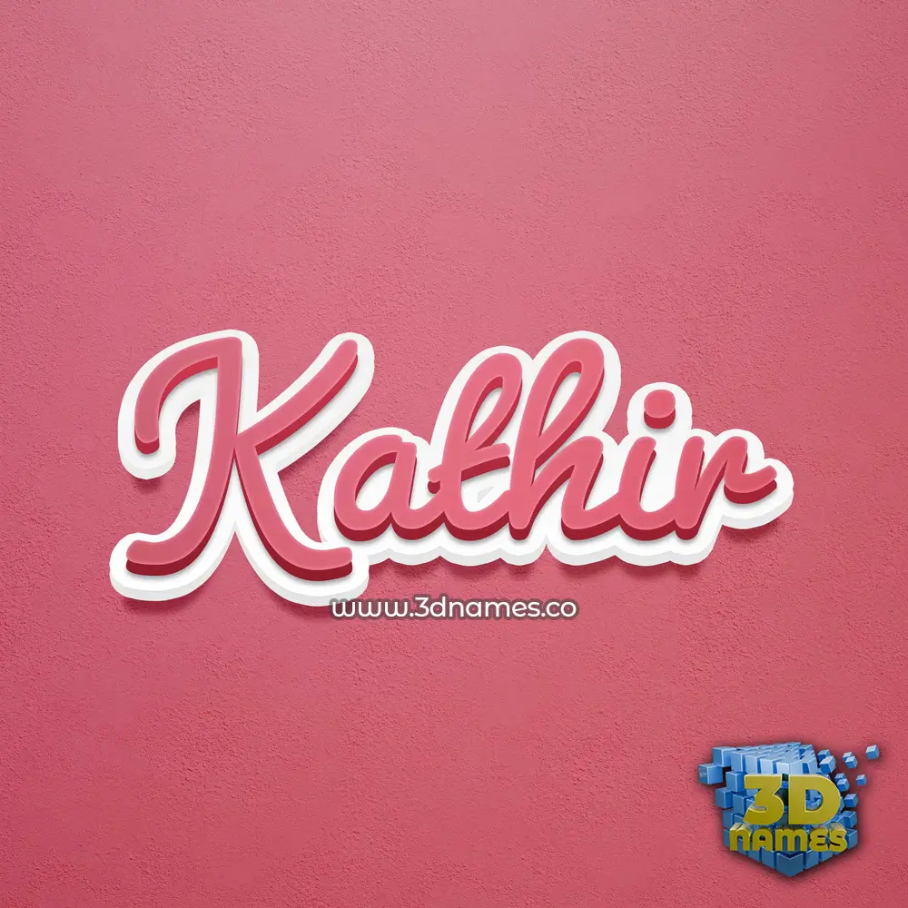 kathir in Red Scribble style - 3D name wallpaper