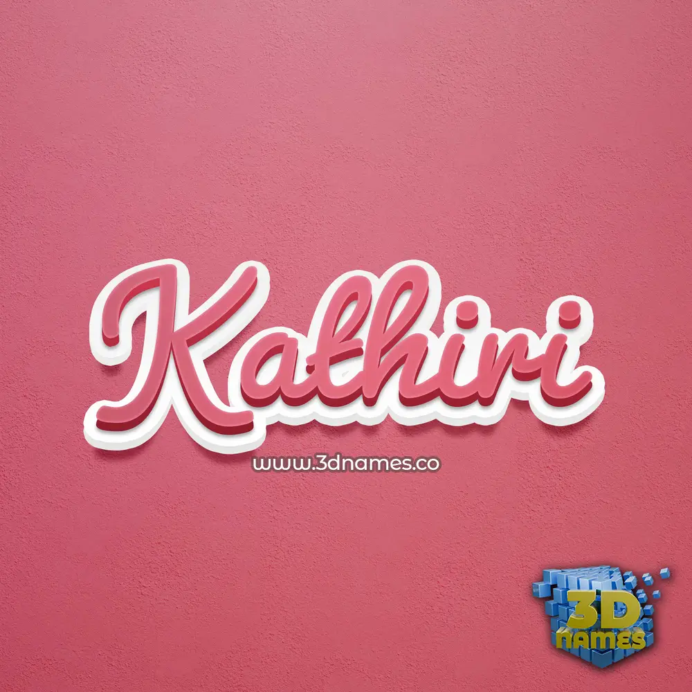 kathiri in Red Scribble style - 3D name wallpaper