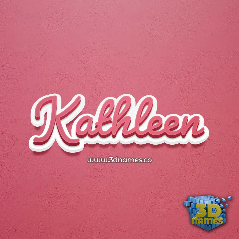 kathleen in Red Scribble style - 3D name wallpaper