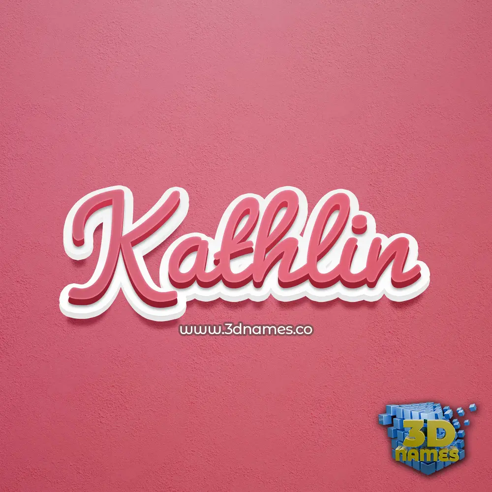kathlin in Red Scribble style - 3D name wallpaper