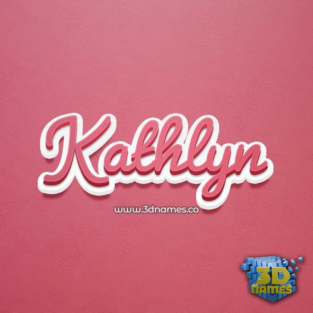 kathlyn in Red Scribble style - 3D name wallpaper