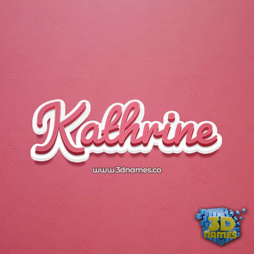 kathrine in Red Scribble style - 3D name wallpaper