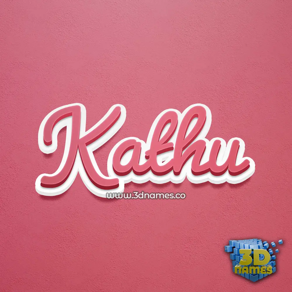 kathu in Red Scribble style - 3D name wallpaper
